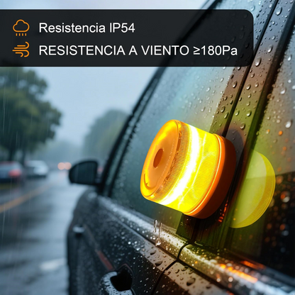 Luz de Emergencia V16 Aprobada por la DGT con Geolocalización 3.0 – Señalización de Ubicación para Automóviles, Plan de Datos Incluido – Base Magnética IP54 – Cumple con la Normativa 2026.